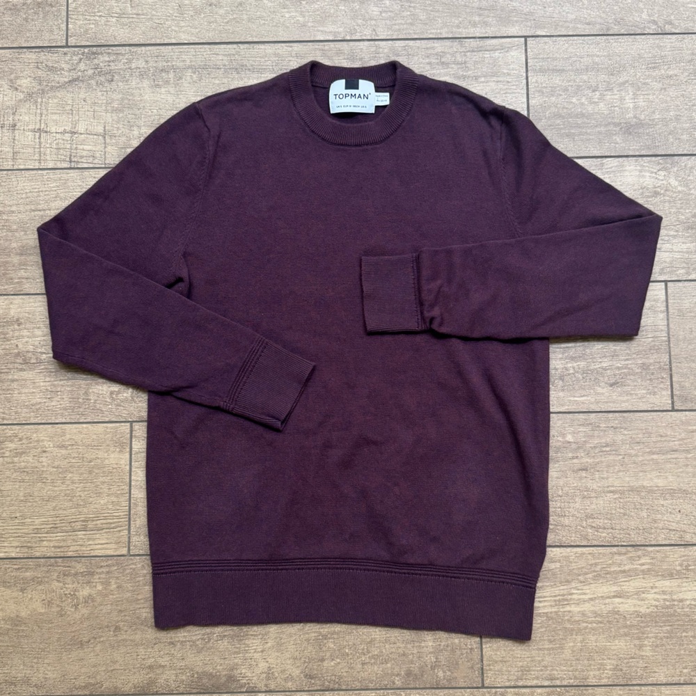 Topman Men's Small Purple/Blue Heathered Crewneck Sweater